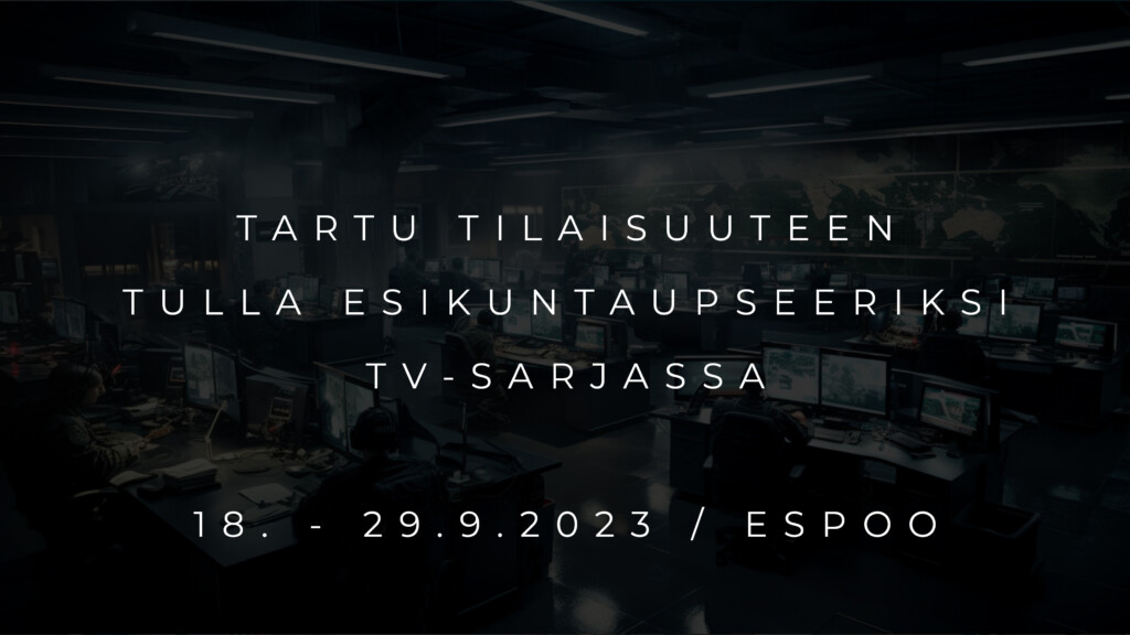 Teksti tummalla taustalla: Tartu tilaiuuteen tulla esikuntaupseeriksi TV-sarjassa