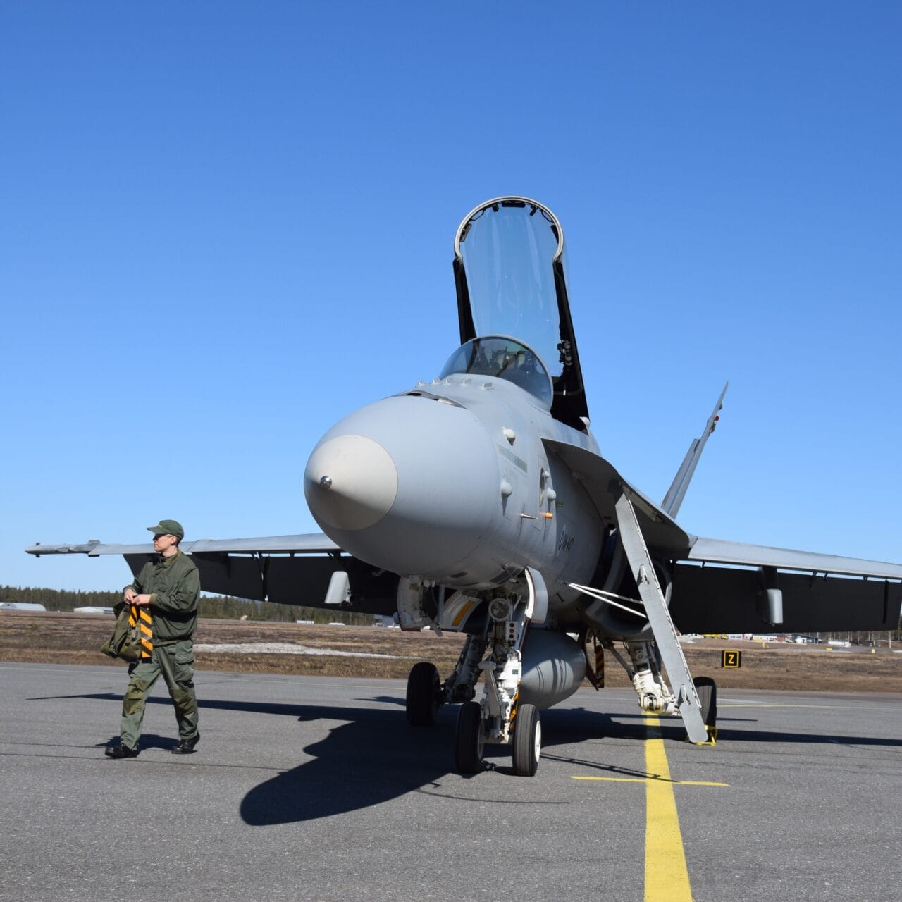 Hornet lentokonetta huolletaan