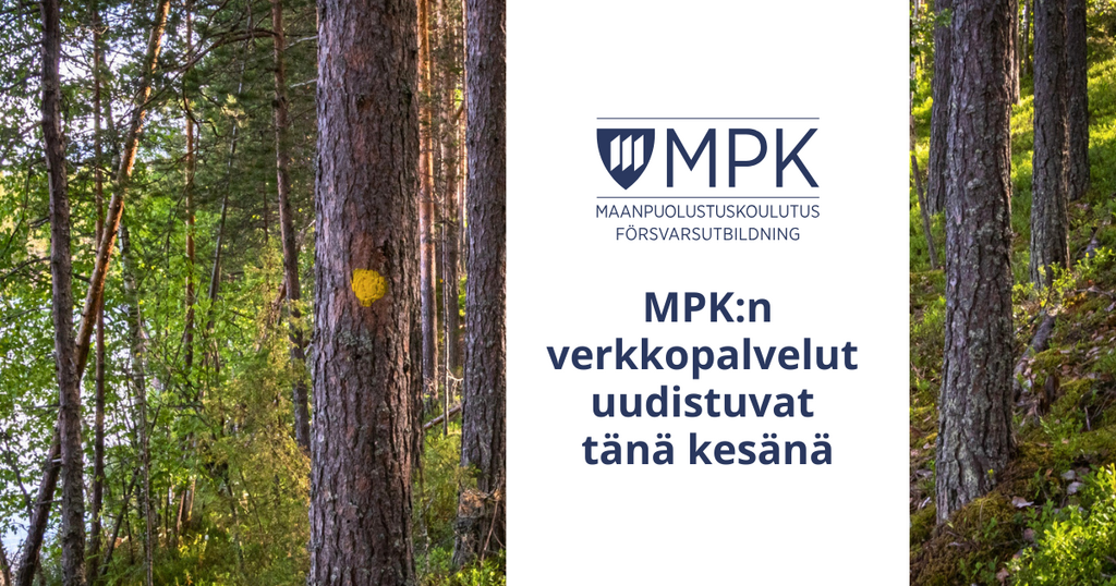 Kuvituskuva, jossa teksti MPK:n verkkopalvelut uudistuvat tänä kesänä